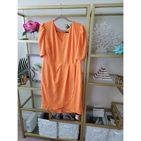 BNWT New York & Company Puff Sleeve Tulip Sheeth Dress! - Picture 3 of 4